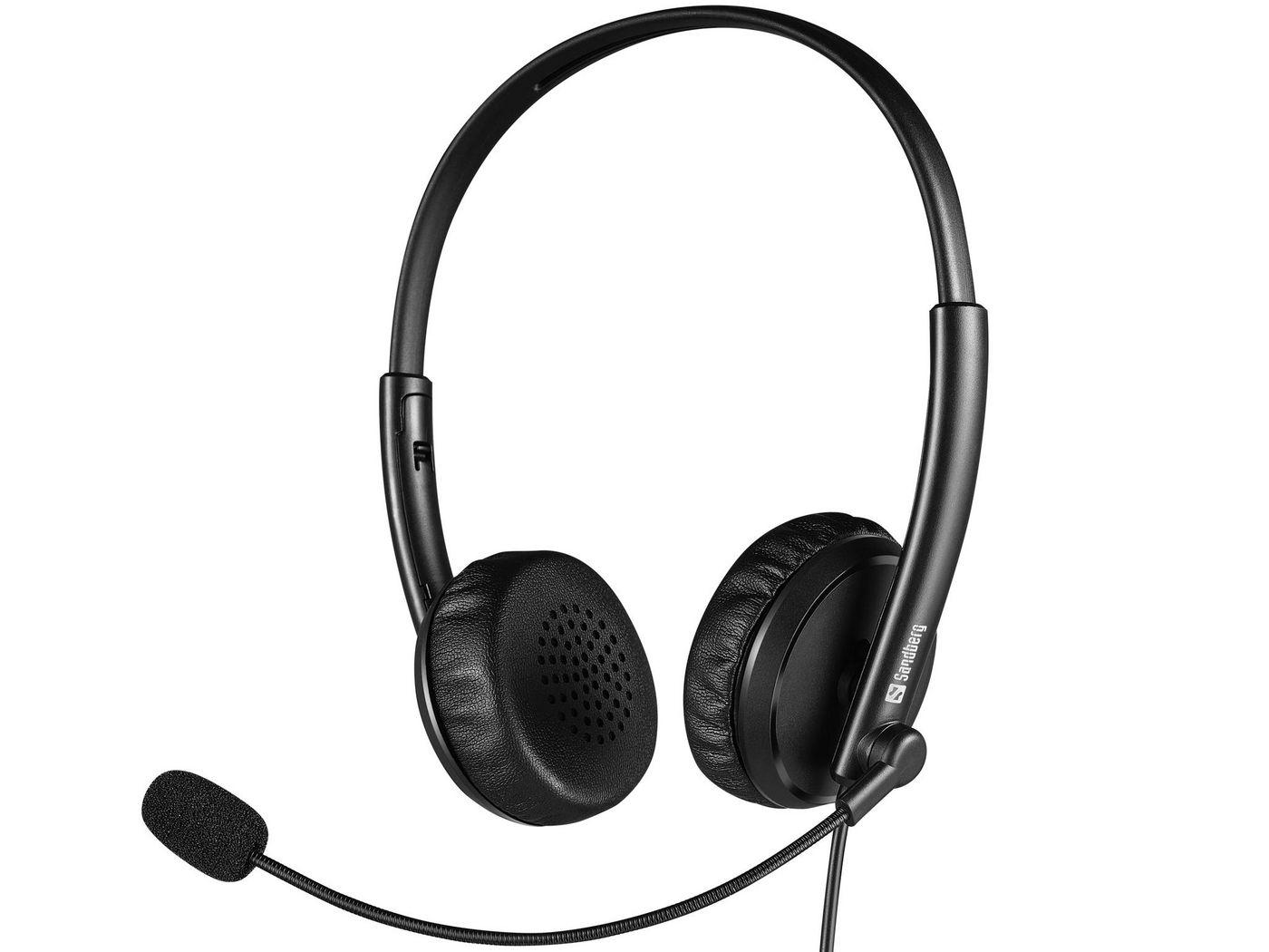 Sandberg 126-21 cuffia e auricolare Cuffie Cablato A Padiglione Ufficio Nero (2in1 Office Headset JackUSB - 2in1 Office Headset