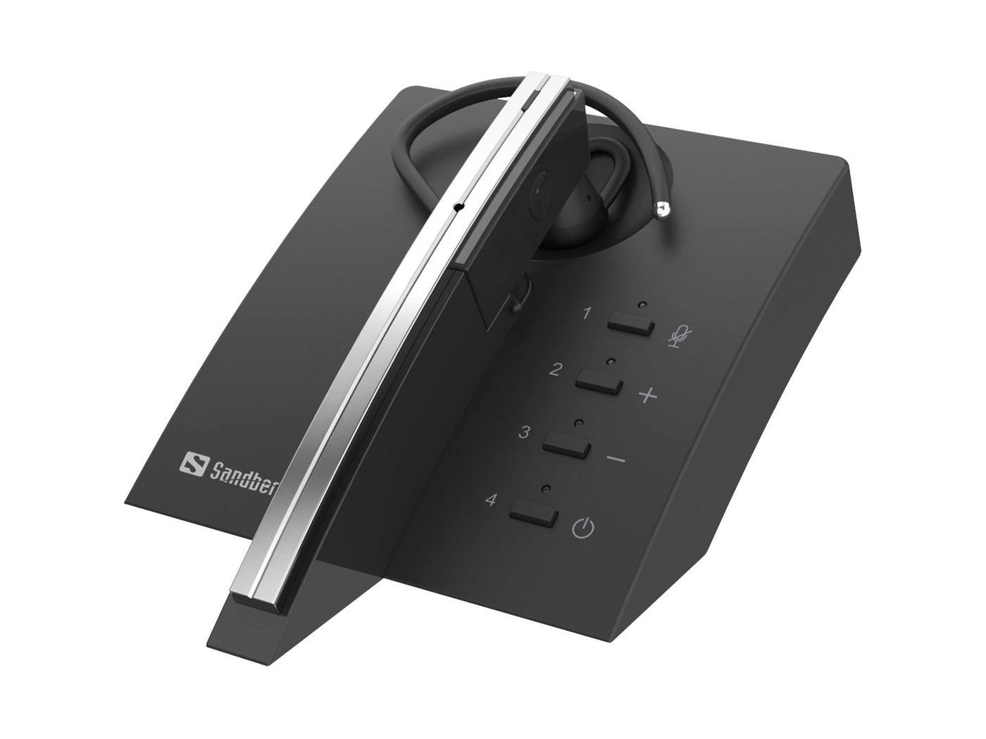 Sandberg 126-25 cuffia e auricolare Wireless A clip Ufficio Bluetooth Base di ricarica Nero Grigio (Bluetooth Earset Business P