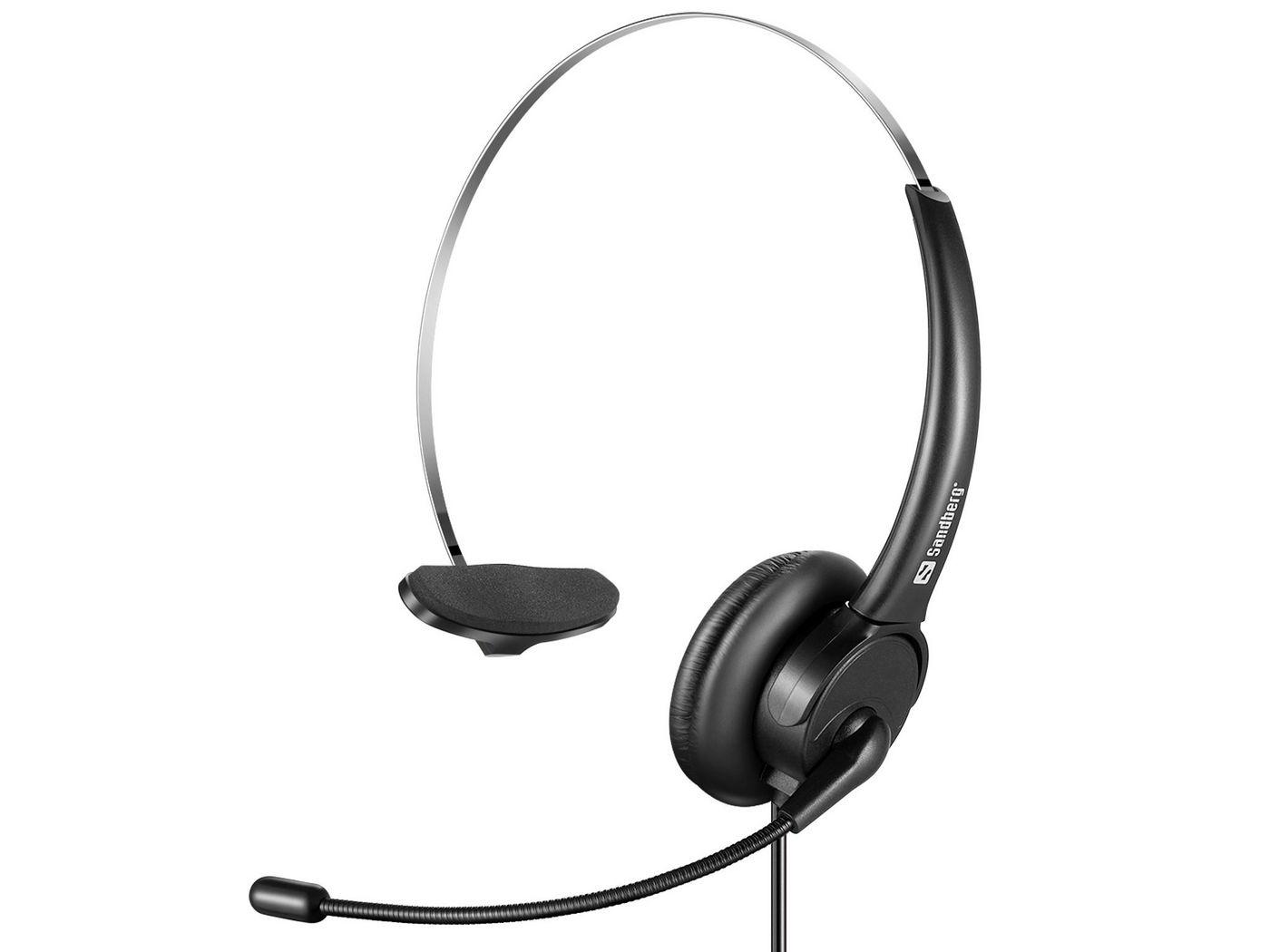 Sandberg 126-28 cuffia e auricolare Cablato A Padiglione Ufficio USB tipo A Nero (USB Office Headset Mono - USB Office Headset