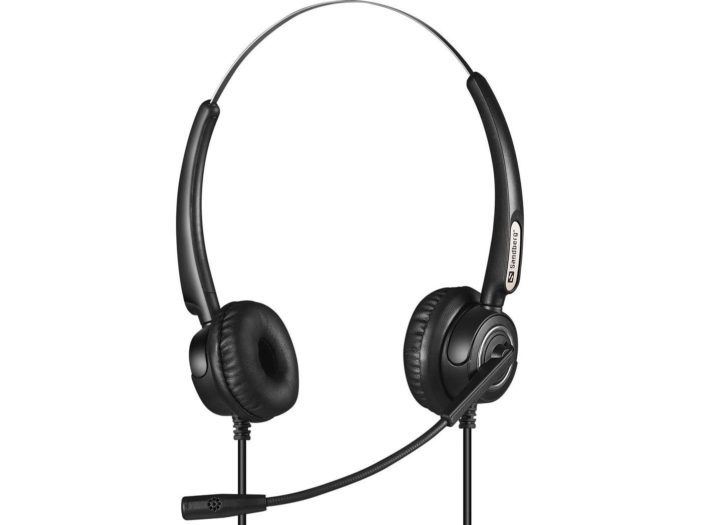 Sandberg 126-30 cuffia e auricolare Cablato A Padiglione Ufficio USB tipo A Nero (USBRJ9/11 Headset Pro Stereo - USBRJ9/11 Head