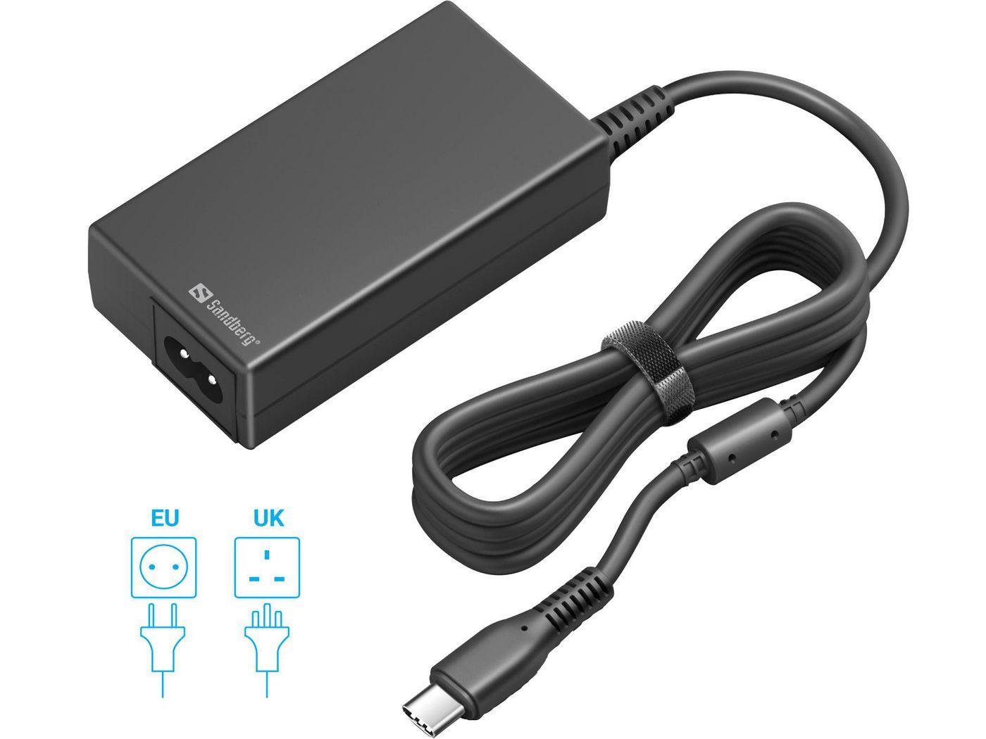 Sandberg 135-76 adattatore e invertitore Interno 65 W Nero (USB-C AC Charger PD65W EUUK - Warranty 60M)