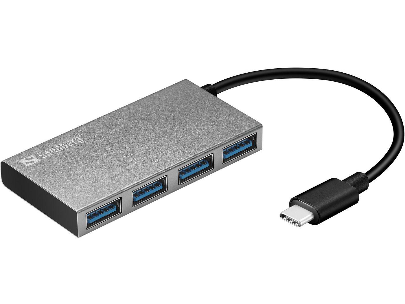 Sandberg USB-C to 4 xUSB 3.0 Pocket Hub (USB-C to 4 xUSB 3.0 Pocket Hub - USB-C to 4 xUSB 3.0 Pocket - Hub USB 3.2 Gen 1 3.1 Ge