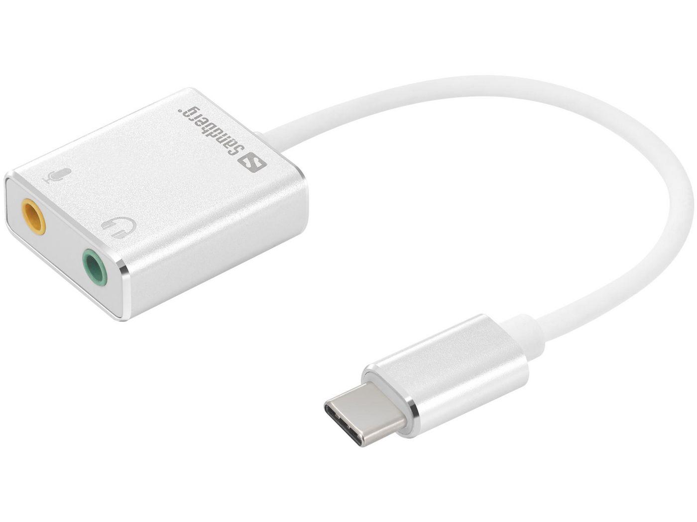 Sandberg USB-C to Sound Link (USB-C to Sound Link - USB-C to Sound Link USB 3.5 - mm SilverWhite 80 mm 16 mm 120 mm - Warranty