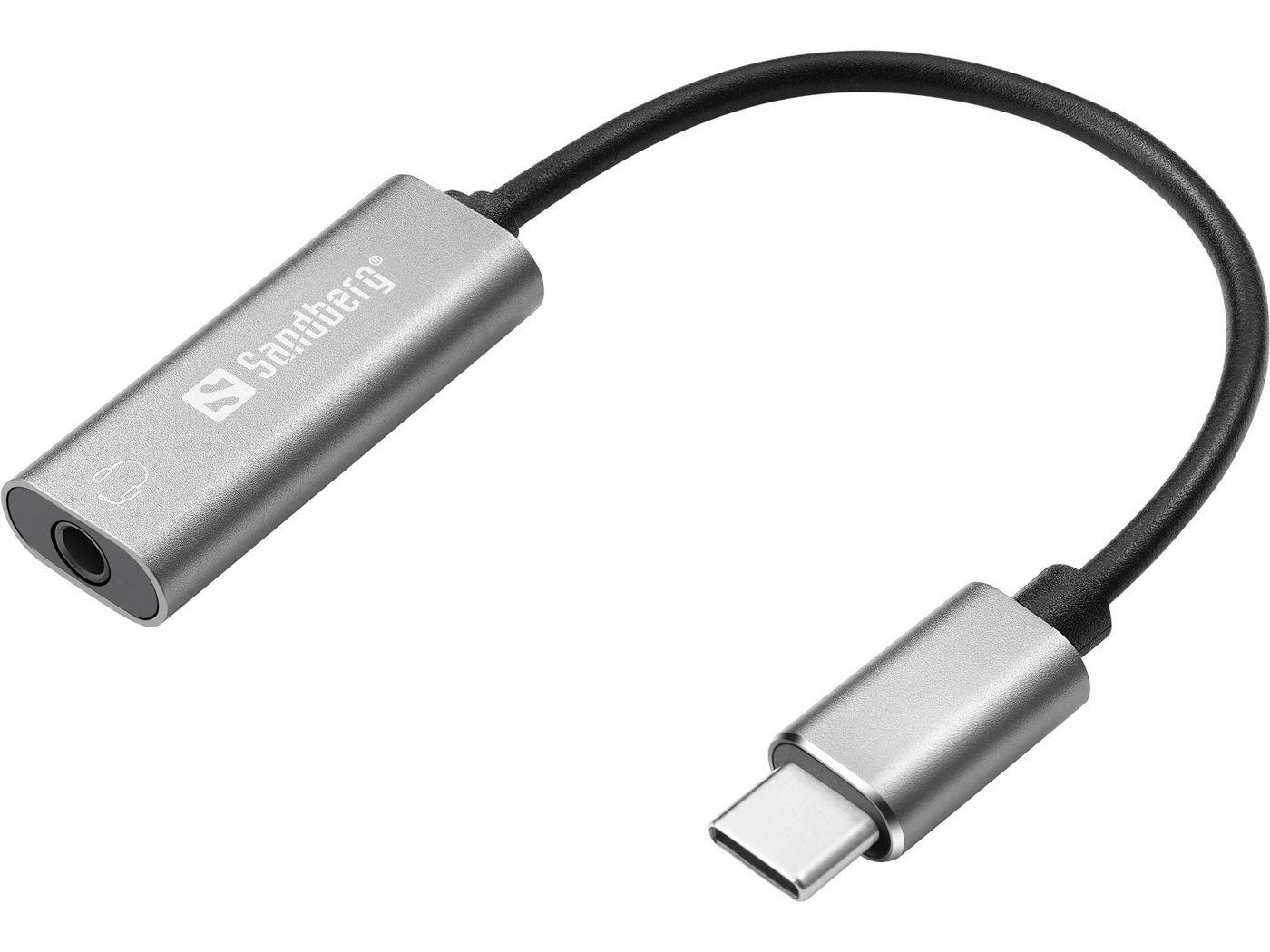 Sandberg USB-C Audio Adapter (USB-C Audio Adapter - USB-C Audio Adapter, USB, 3.5 - mm, Silver,White - Warranty: 60M)