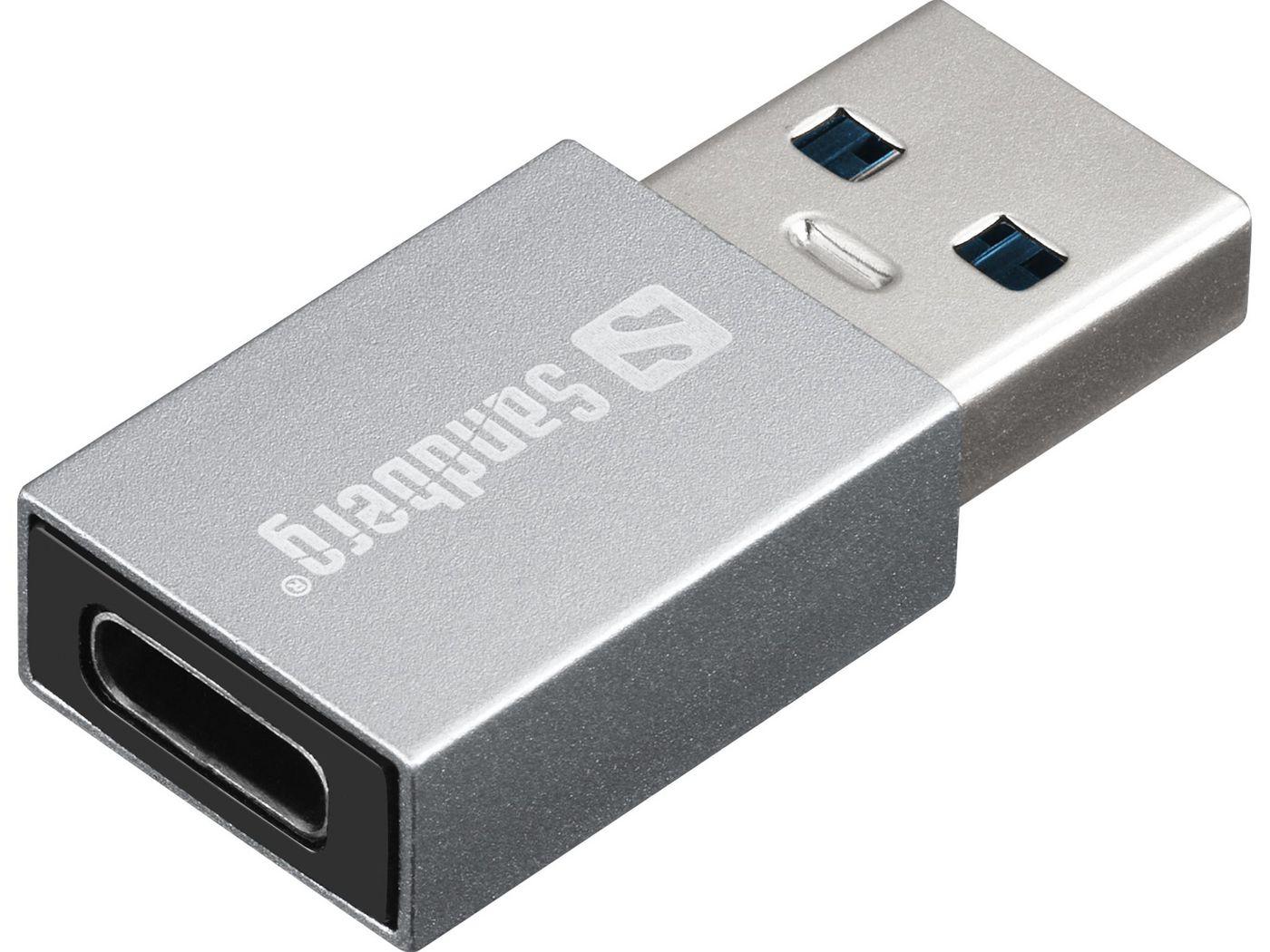 Sandberg 136-46 adattatore per inversione del genere dei cavi USB-A USB-C Alluminio (USB-A to USB-C Dongle - Warranty 60M)