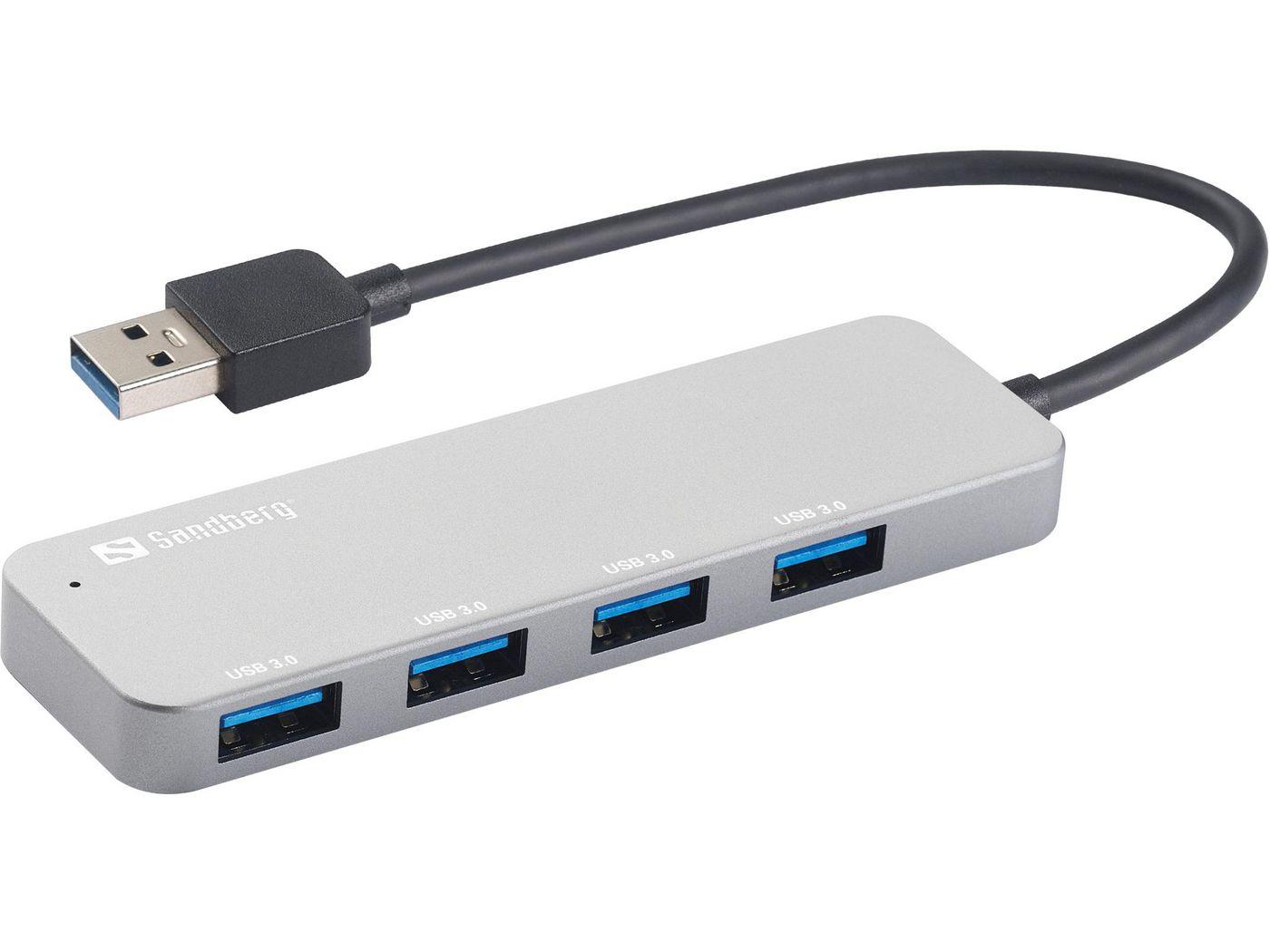 Sandberg USB 3.0 Hub 4 ports SAVER (USB 3.0 Hub 4 ports SAVER - USB 3.0 Hub 4 ports SAVER - USB 3.2 Gen 1 3.1 Gen 1 Type-A USB