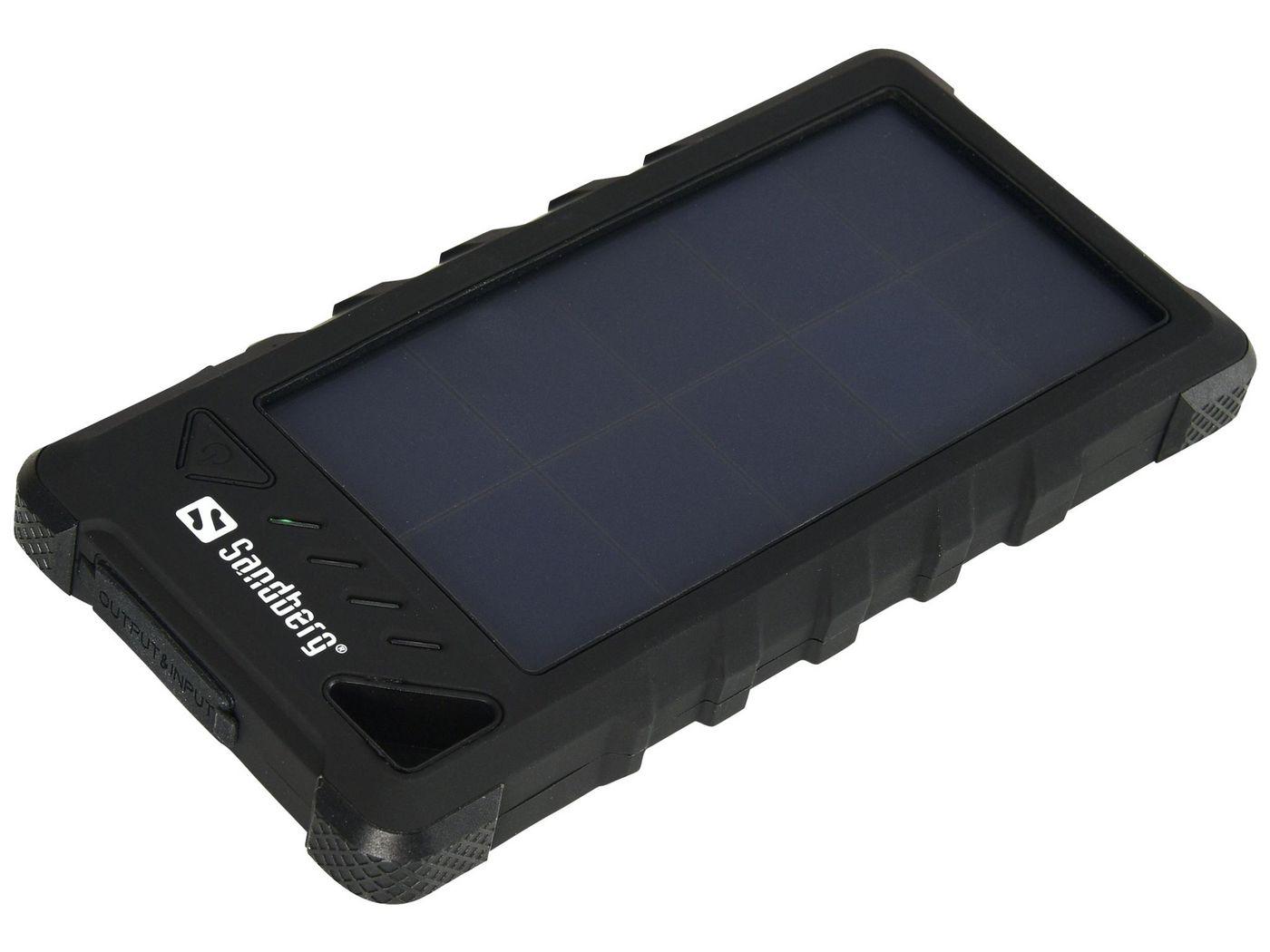 Sandberg Outdoor Solar Powerbank 16000 (Outdoor Solar Powerbank 16000 - Outdoor Solar Powerbank - 16000 Black Universal Lithium