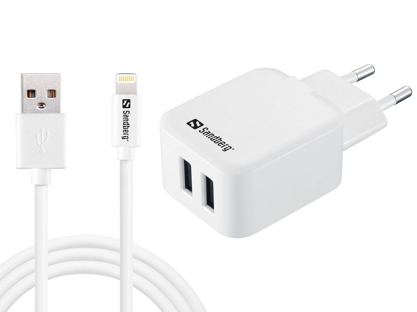 Sandberg AC Charger EU Lightning 2.4A (AC Charger EU Lightning 2.4A - AC Charger EU Lightning 2.4A - Indoor AC 5 V White - Warr