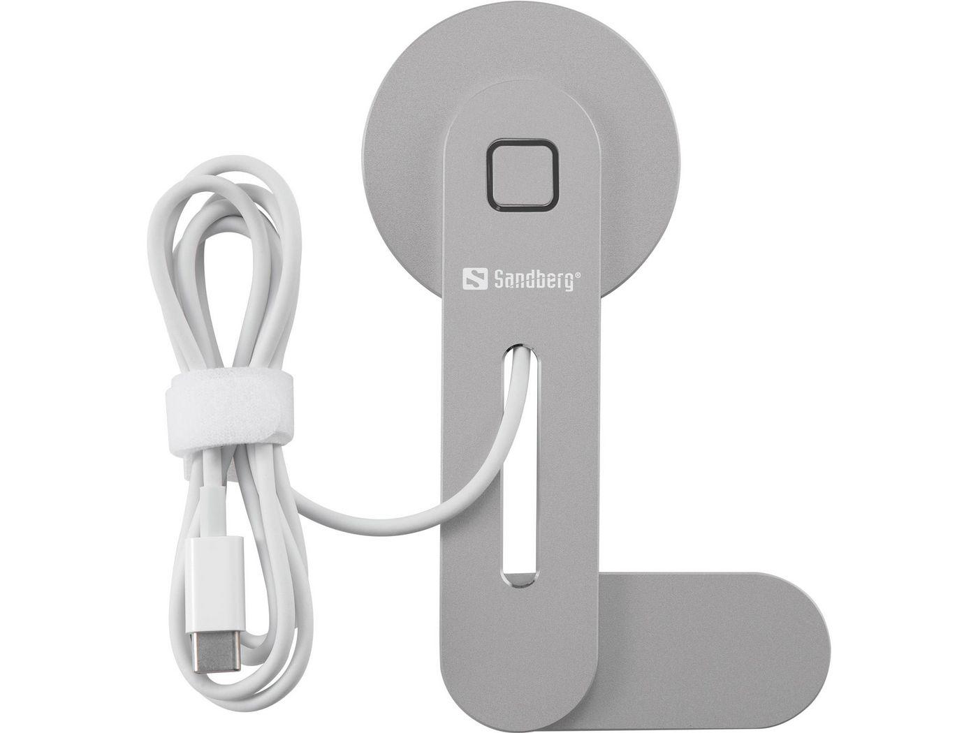 Sandberg 441-53 Caricabatterie per dispositivi mobili Smartphone Grigio USB Carica wireless Auto Interno (ScreenMount Magnet Ch