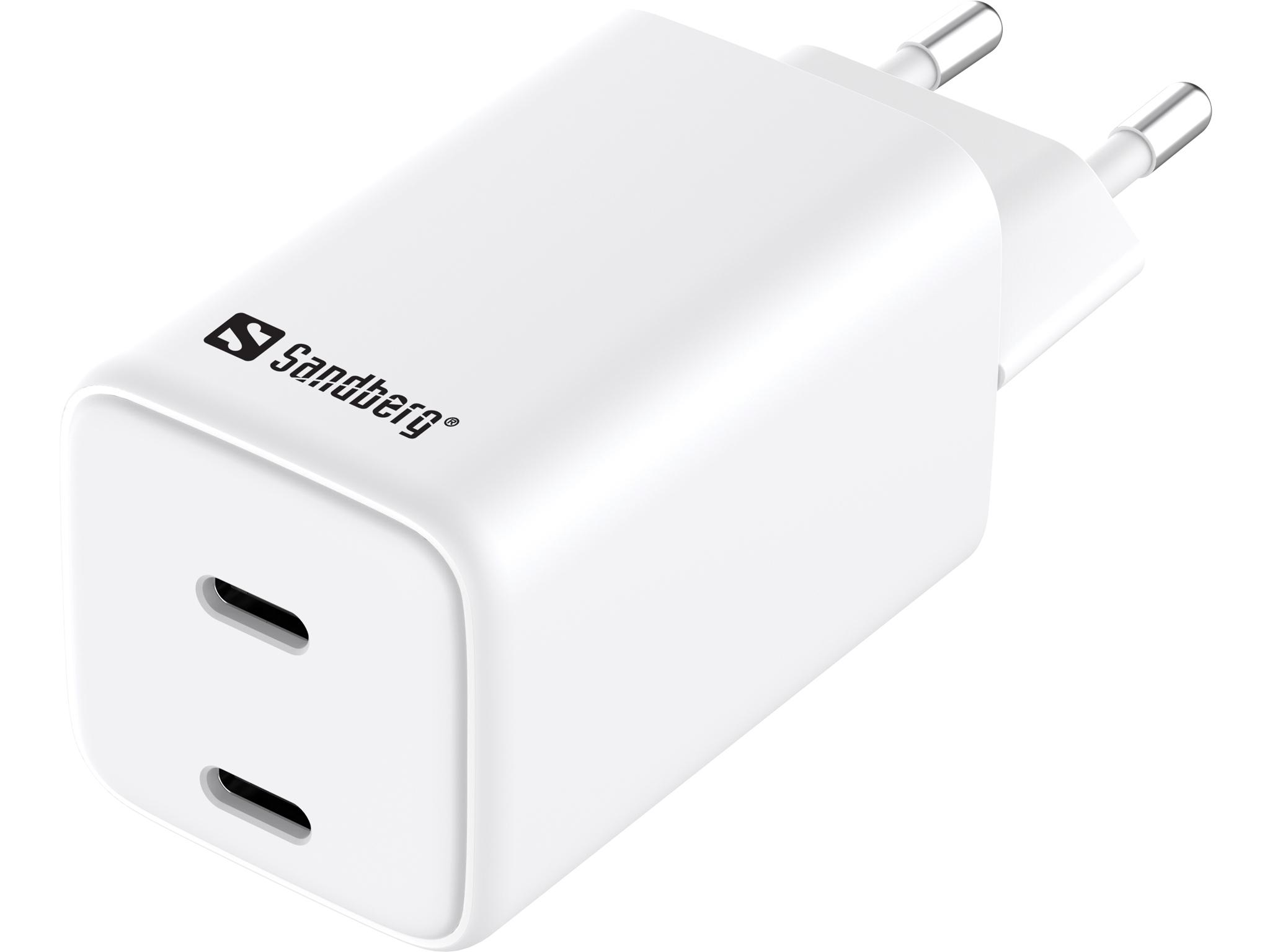 Sandberg AC Charger Dual USB-C PD65W EU (AC Charger Dual USB-C PD65W EU - Warranty 60M)