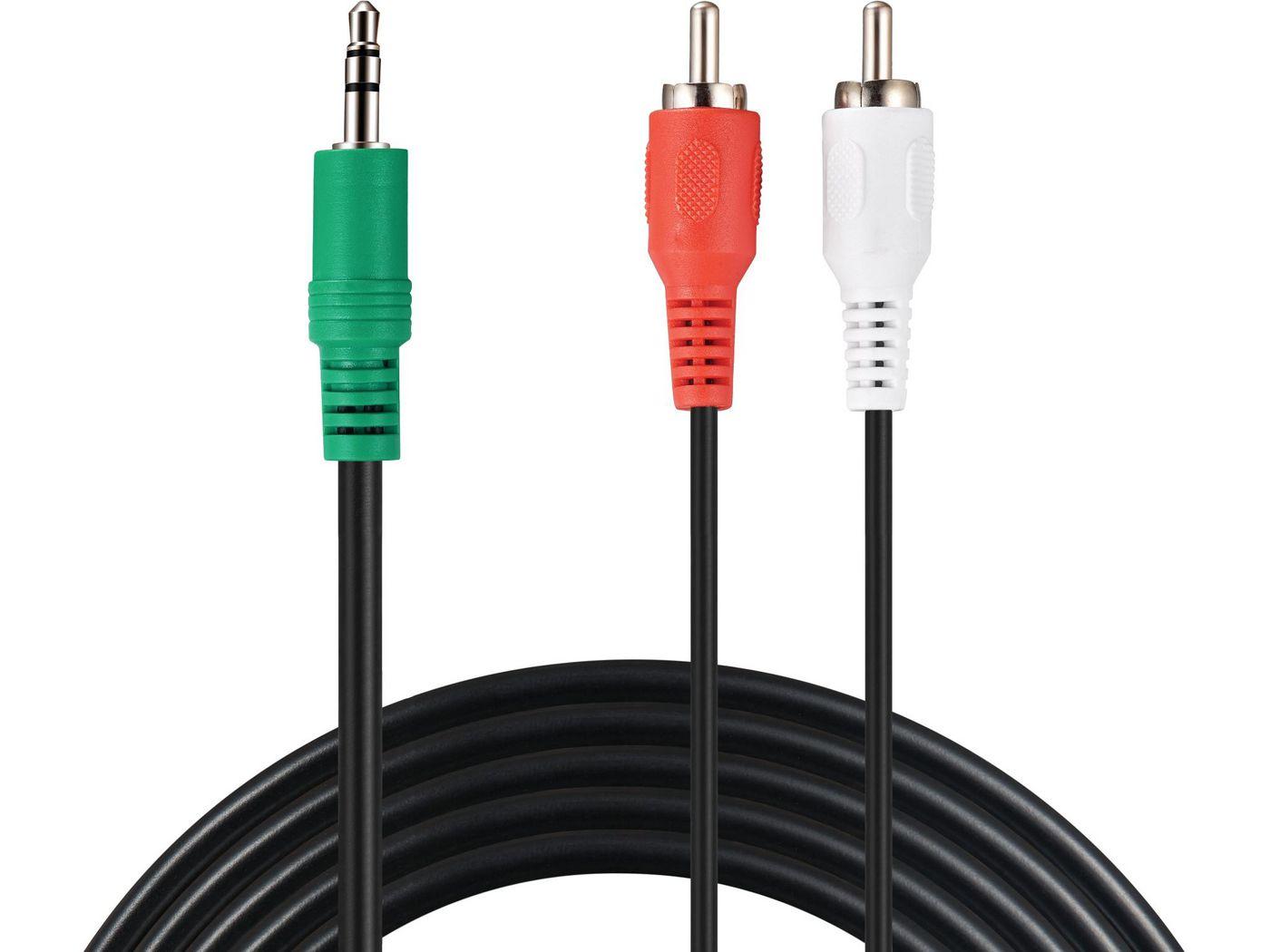 Sandberg MiniJack-M-2xRCA-M 2 m