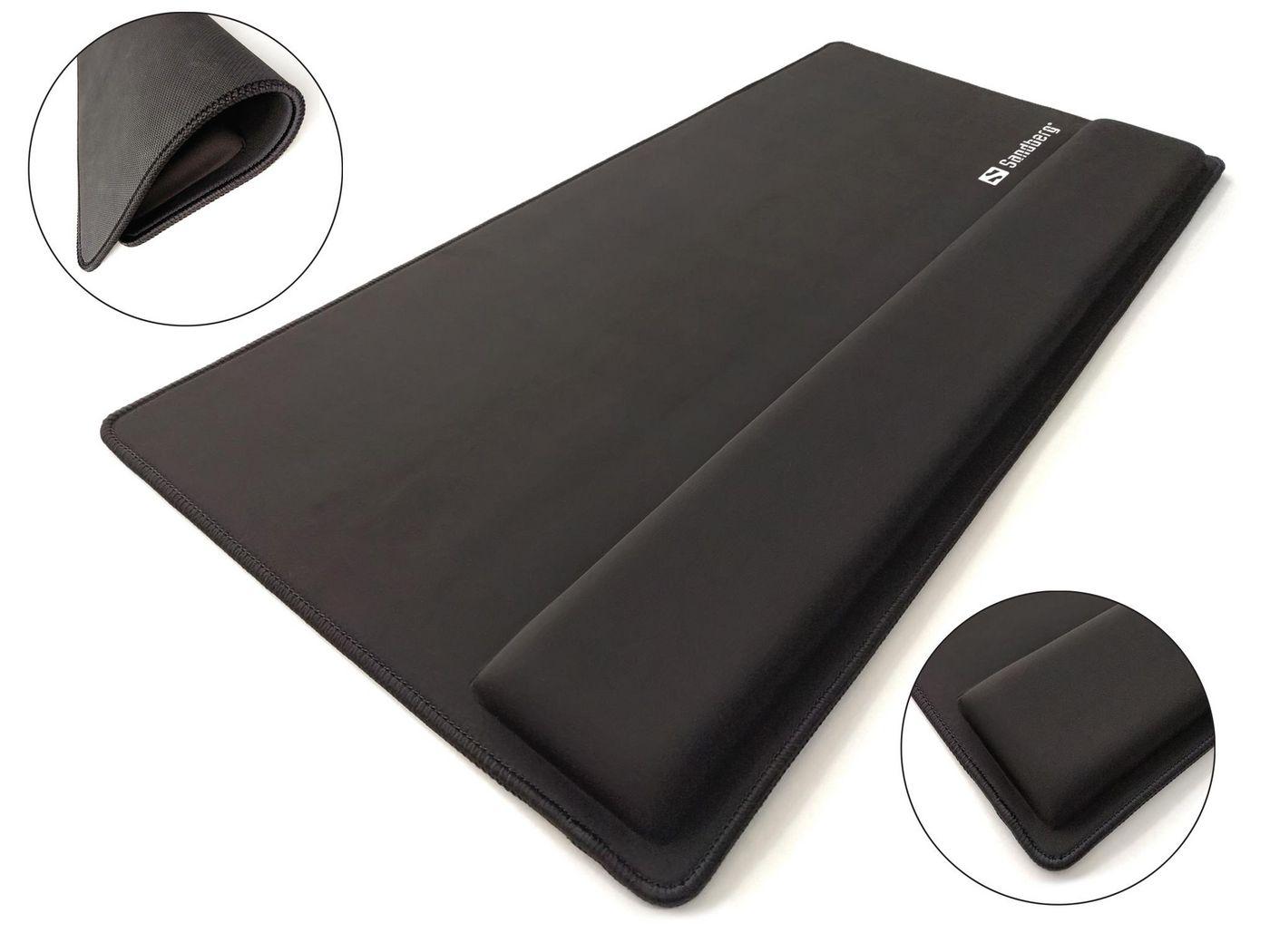 Sandberg Desk Pad Pro XXL (Desk Pad Pro XXL Desk Pad Pro - XXL, Black,Monotone, Wrist - rest, Non-slip base, Gaming mouse pad -