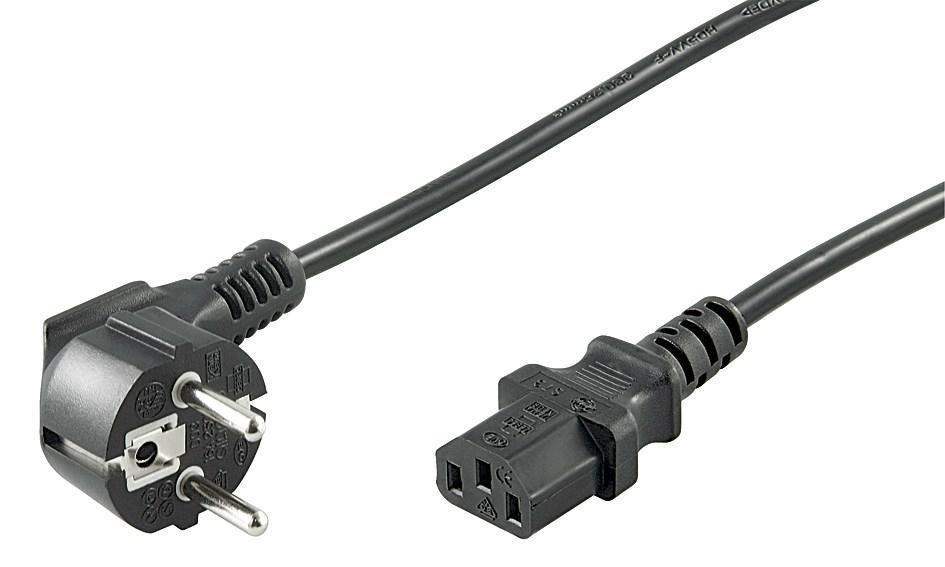 Microconnect PE010430 cavo di alimentazione Nero 3 m Accoppiatore C13 (Power Cord 3m Black IEC320 - Angled Connector Schuko 10A