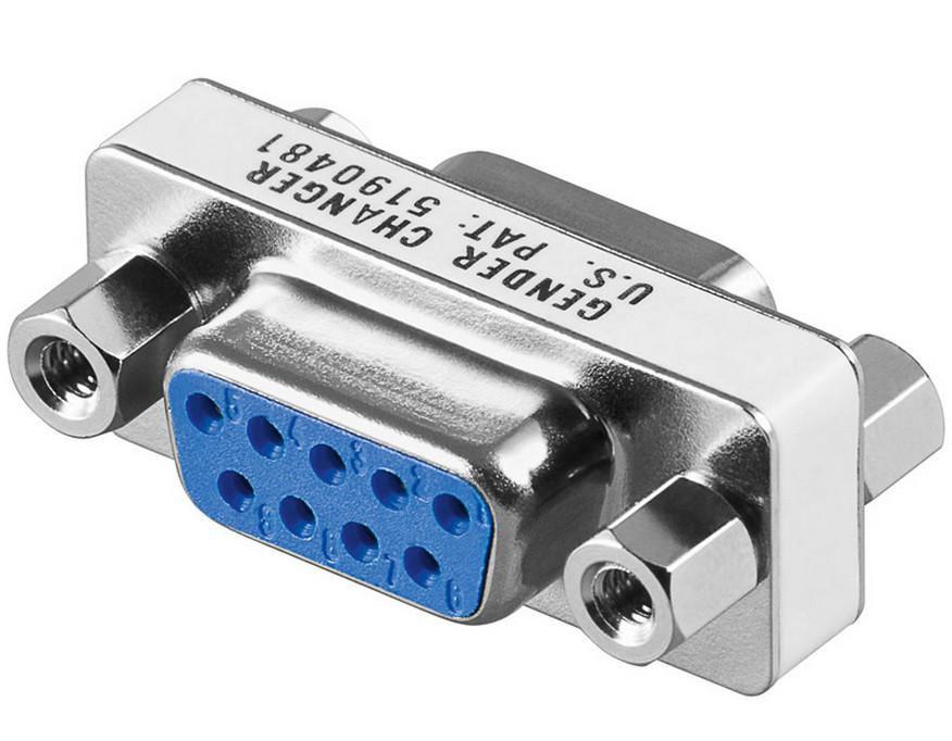 Microconnect MOD9F9F adattatore per inversione del genere dei cavi DB9 Blu (RS232 Mini Gender changer DB9 - F/F DB9 Female to F