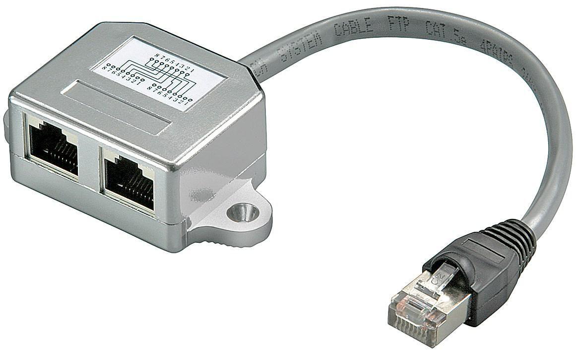 Microconnect MPK421 cavo di rete Grigio 0,2 m Cat5e F/UTP [FTP] (Y-ADAPTER RJ45-2xRJ45 M/F 8P - Pinout 2 X ISDN - cable splitte