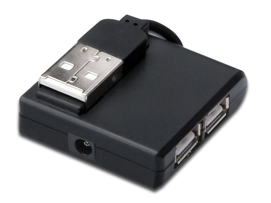 Microconnect MC-USB2.0HUB4P hub di interfaccia USB 2.0 400 Mbit/s Nero (USB 2.0 High-Speed Hub 4-Port - 4x USB A/F 1x USB A/M
