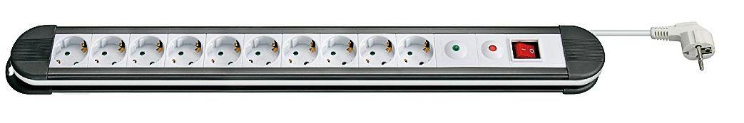 Microconnect GRU001014 prolunghe e multiple 1,4 m 10 presa[e] AC Nero, Bianco (10-way Schuko Socket 1.4M - incl. surge protecti