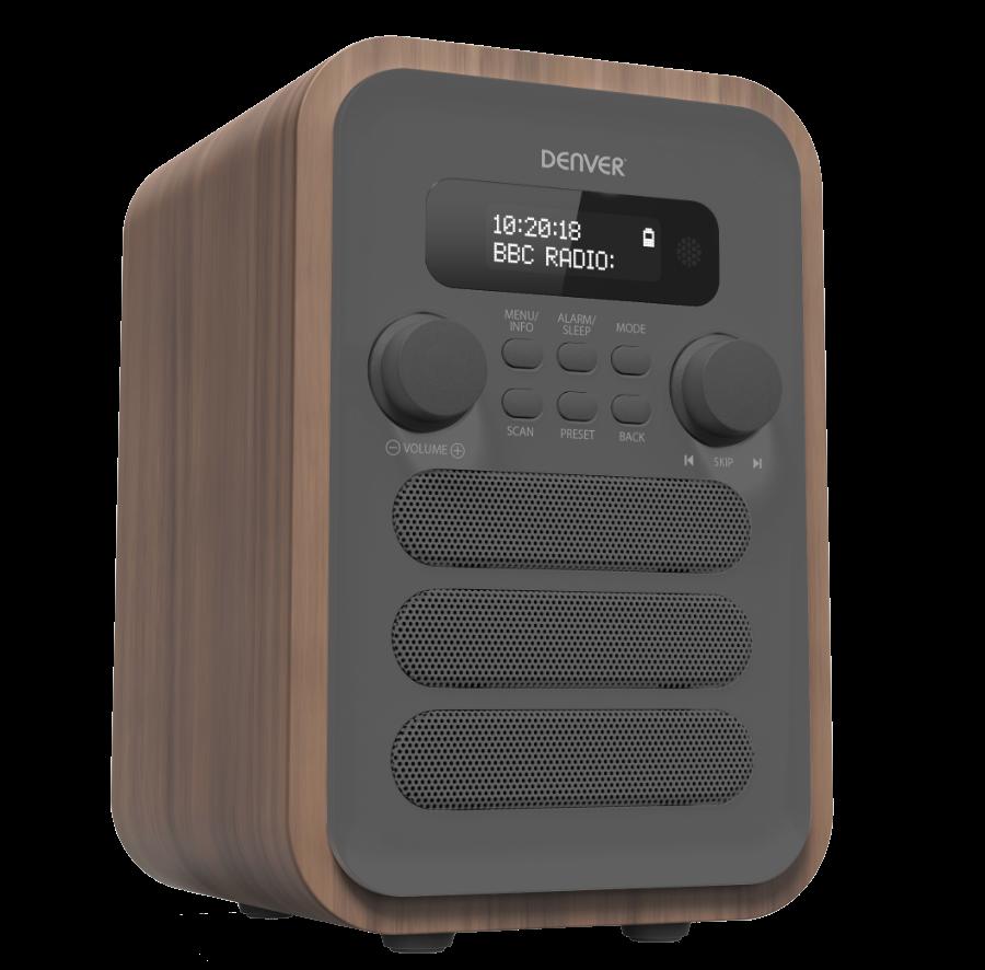 Denver DAB-48GREY Personale Digitale Grigio Legno (DAB FM BT Grey)