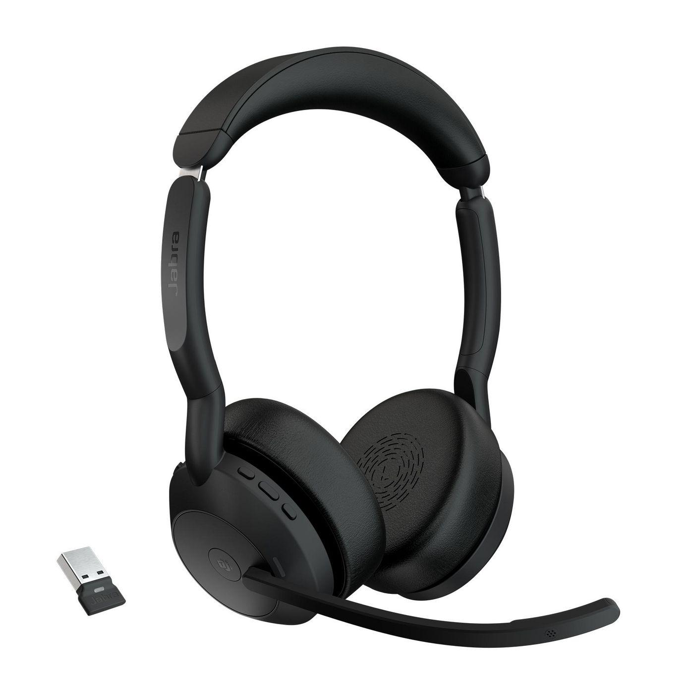 Cuffia professionale Jabra Evolve2 55 Stereo MS Bluetooth Canc. rumore Cert. Microsoft - con Link 380a