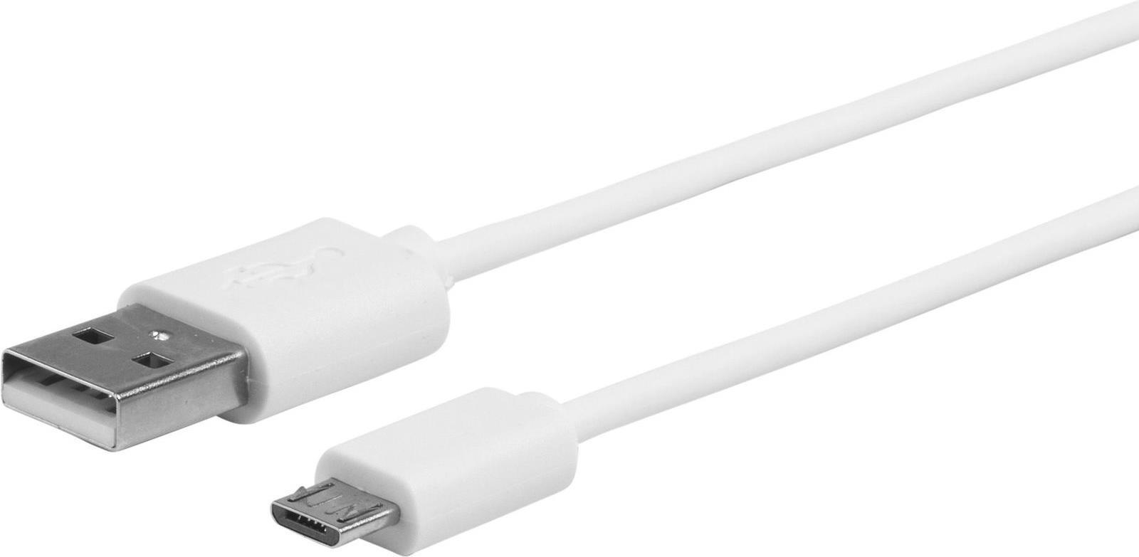 eSTUFF ES603007 cavo USB 1 m USB 2.0 USB A Micro-USB B Bianco (MicroUSB Cable 1m White - MicroUSB M - USB A M - Warranty 24M)