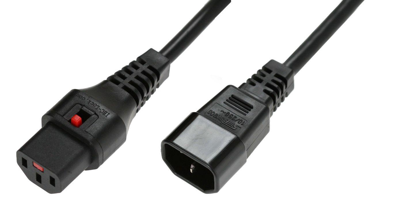 Microconnect PC1003 cavo di alimentazione Nero 15 m Accoppiatore C13 Accoppiatore C14 (IEC LOCK C13 to C14 - 1.00mm2 1.5M BLACK