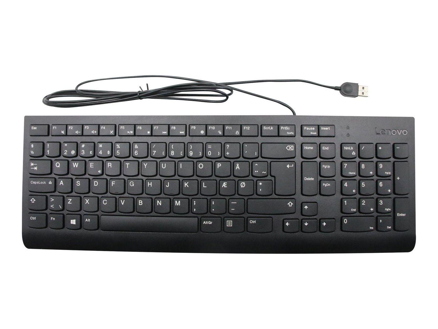 Lenovo USB Calliope tastiera Danese Nero (Lenovo USB Keyboard Slim DK. KEYBOARD Denmark. WARRANTY 1YM)