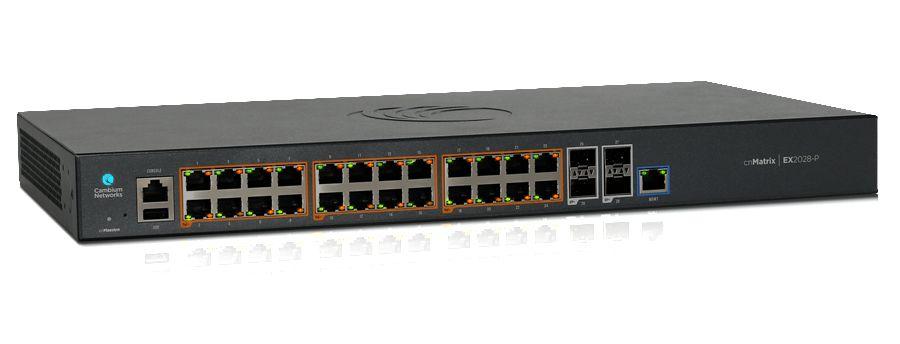 CambiumNetworks,EX2028P,Intelligent Ethernet PoE Switch cnMatrix, 24 x 1G and 4 SFP+ fiber ports