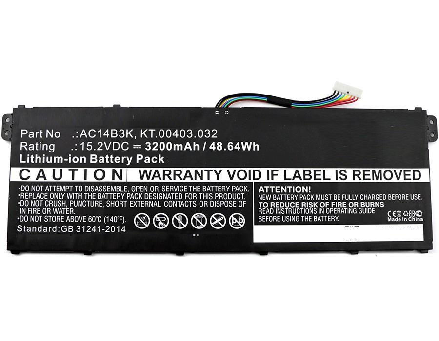 CoreParts MBXAC-BA0043 ricambio per laptop Batteria (Laptop Battery for Acer 49Wh - Li-ion 15.2V 3200mAh Black - 49Wh Li-ion 15