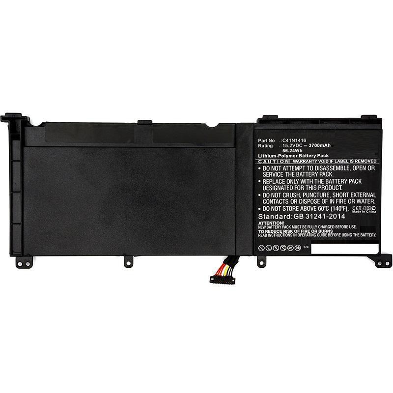 CoreParts MBXAS-BA0137 ricambio per laptop Batteria (Laptop Battery for Asus 56Wh - Li-Pol 15.2V 3700mAh Black, - 56Wh Li-Pol 1
