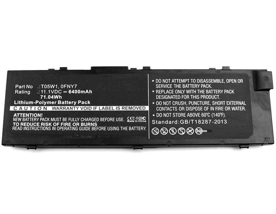 CoreParts MBXDE-BA0085 ricambio per laptop Batteria (Laptop Battery for Dell 71Wh - Li-Pol 11.1V 6400mAh Black, - 71Wh Li-Pol 1