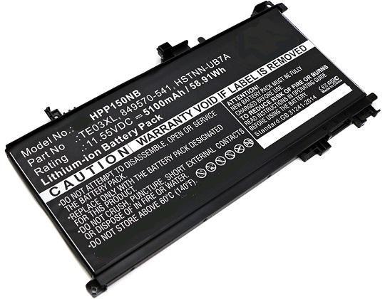 CoreParts MBXHP-BA0080 ricambio per laptop Batteria (Laptop Battery for HP 59Wh - Li-ion 11.55V 5100mAh Black - 59Wh Li-ion 11.