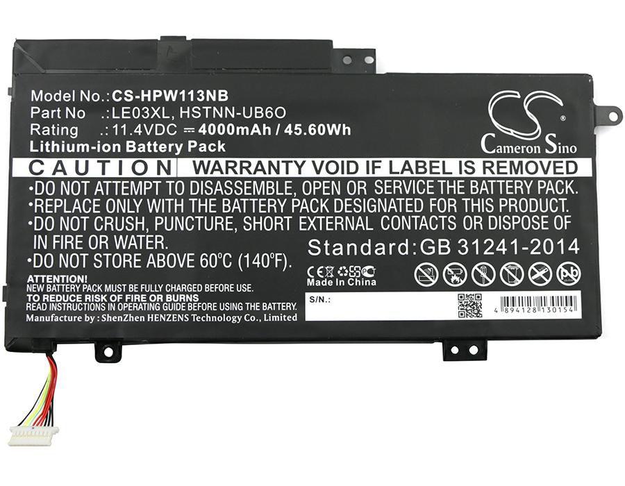 CoreParts MBXHP-BA0143 ricambio per laptop Batteria (Laptop Battery for HP 46Wh - Li-ion 11.4V 4000mAh Black - 46Wh Li-ion 11.4