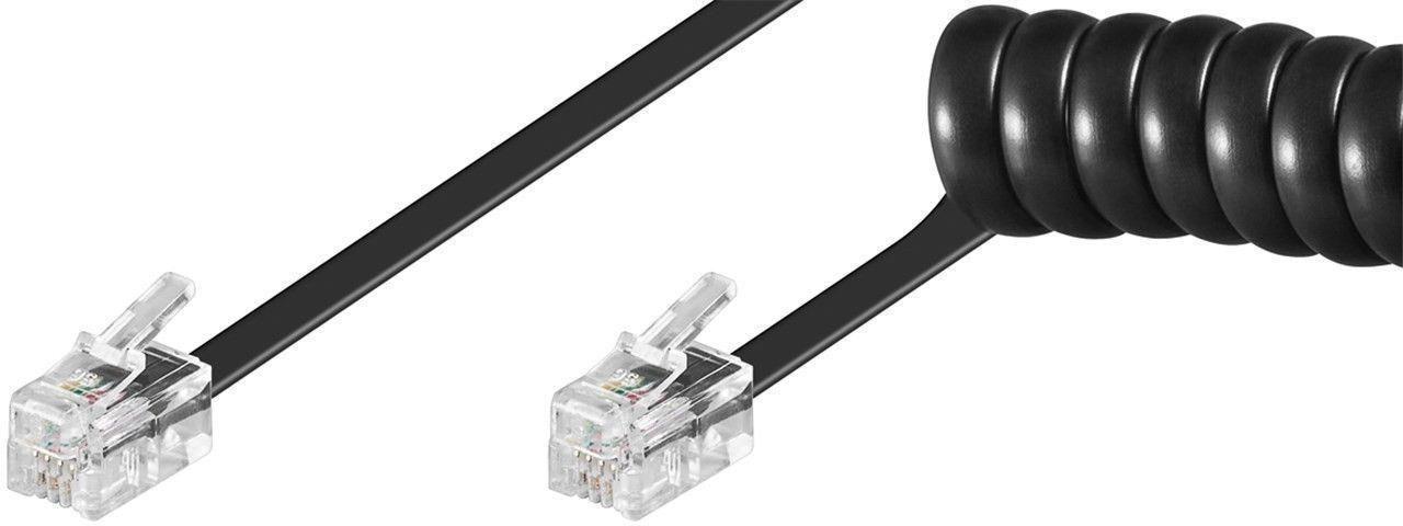 Microconnect MPK10700 cavo telefonico 7 m Nero (RJ10-RJ10 7M M/M Black - Coiled cable - Warranty: 300M)