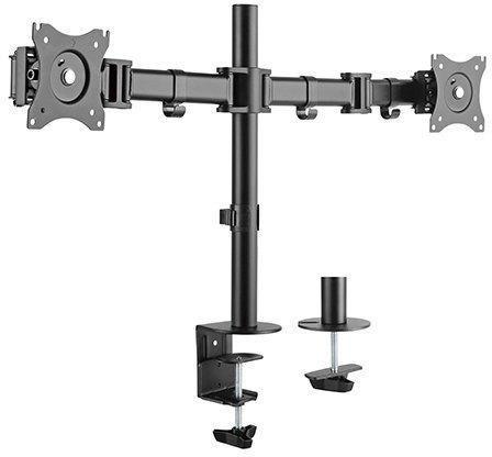 eSTUFF GLB227001 supporto da tavolo per Tv a schermo piatto 81,3 cm [32] Nero Scrivania (Monitor Desk Mount Dual VESA - 75x75 a
