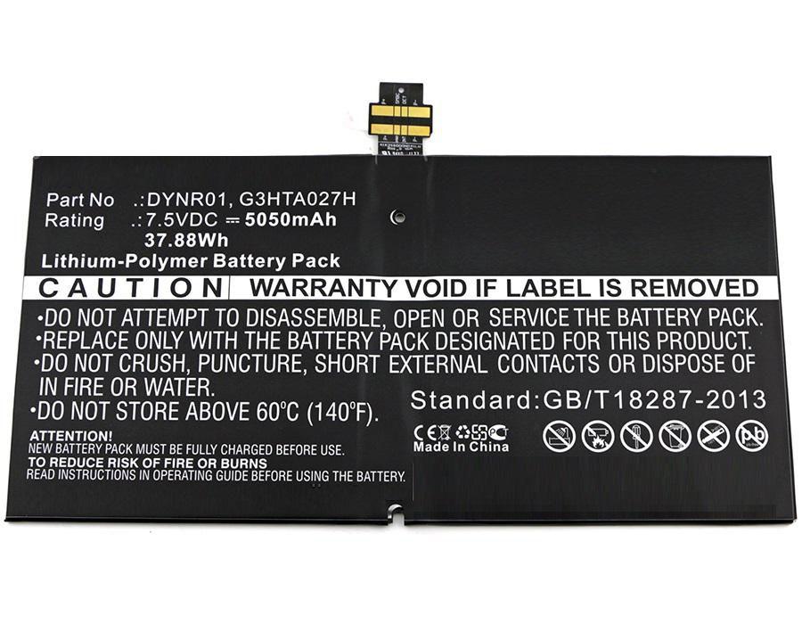 Battery 38Wh Li-ion 7.5V - 5050mAh for Microsoft Surface - 4 38Wh Li-ion 7.5V 5050mAh Microsoft Surface 4 / PRO 4 without cavit