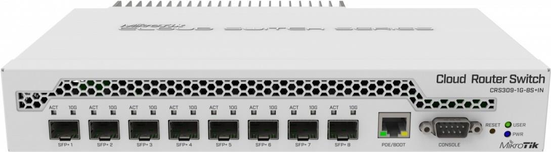 Mikrotik CRS309-1G-8S Gigabit Ethernet gestito (10/100/1000) Power over Ethernet (PoE) Bianco (CRS309-1G-8SIN)