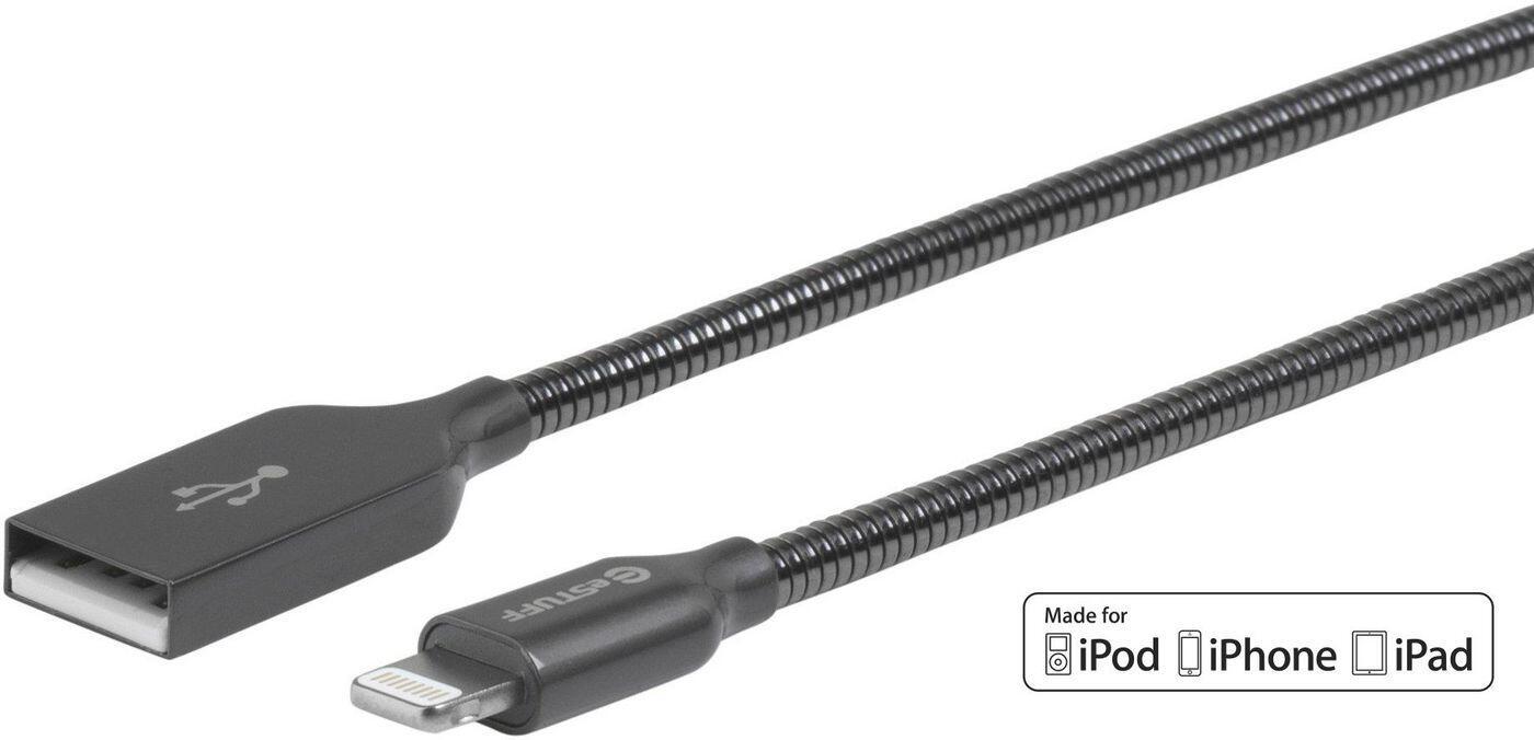 eSTUFF ES602160 cavo Lightning 1 m Acciaio inossidabile (USB-C Lightning Cable MFI 1m - USB-C to 8Pin lightning plug - Steel Su