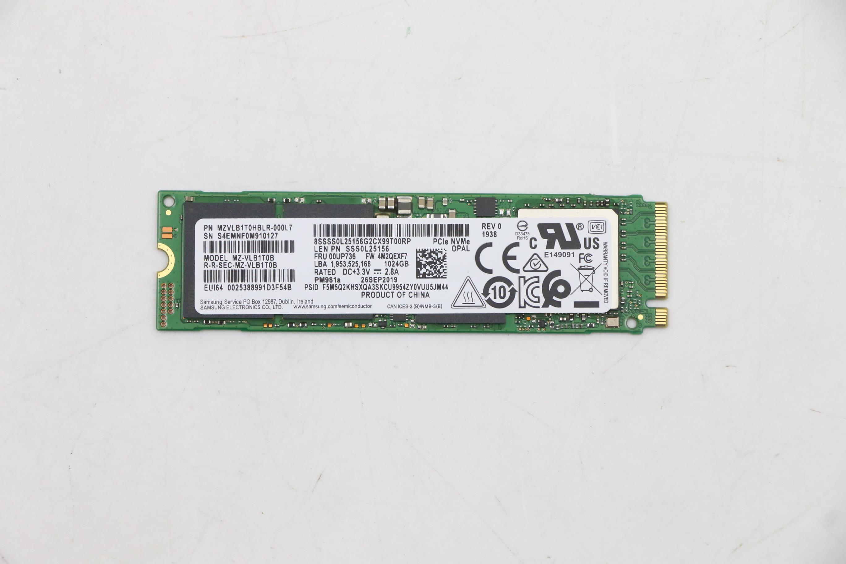 Lenovo 00UP736 1 TB M.2 PCI Express 3.0 NVMe (SSD M.2 2280 1TB OPAL - Warranty: 6M)