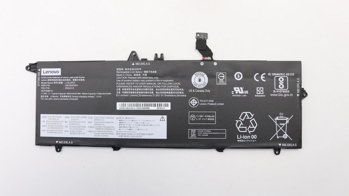 57Wh internal Lithium-ion - battery for Lenovo systems - Warranty: 6M