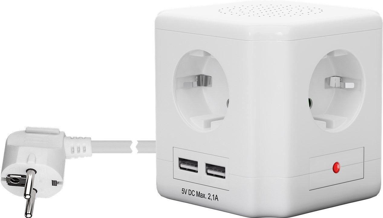 Microconnect GRUCUBE6 prolunghe e multiple 1,5 m 4 presa[e] AC Interno Bianco (PowerCube docking station - For desktop PDU, 1,5