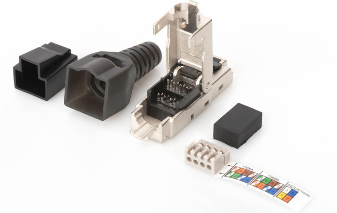 Microconnect KON524TL cavo di collegamento RJ-45 Nero (Tool-free RJ45 CAT6A connector - Shielded for field assembly - Assembled