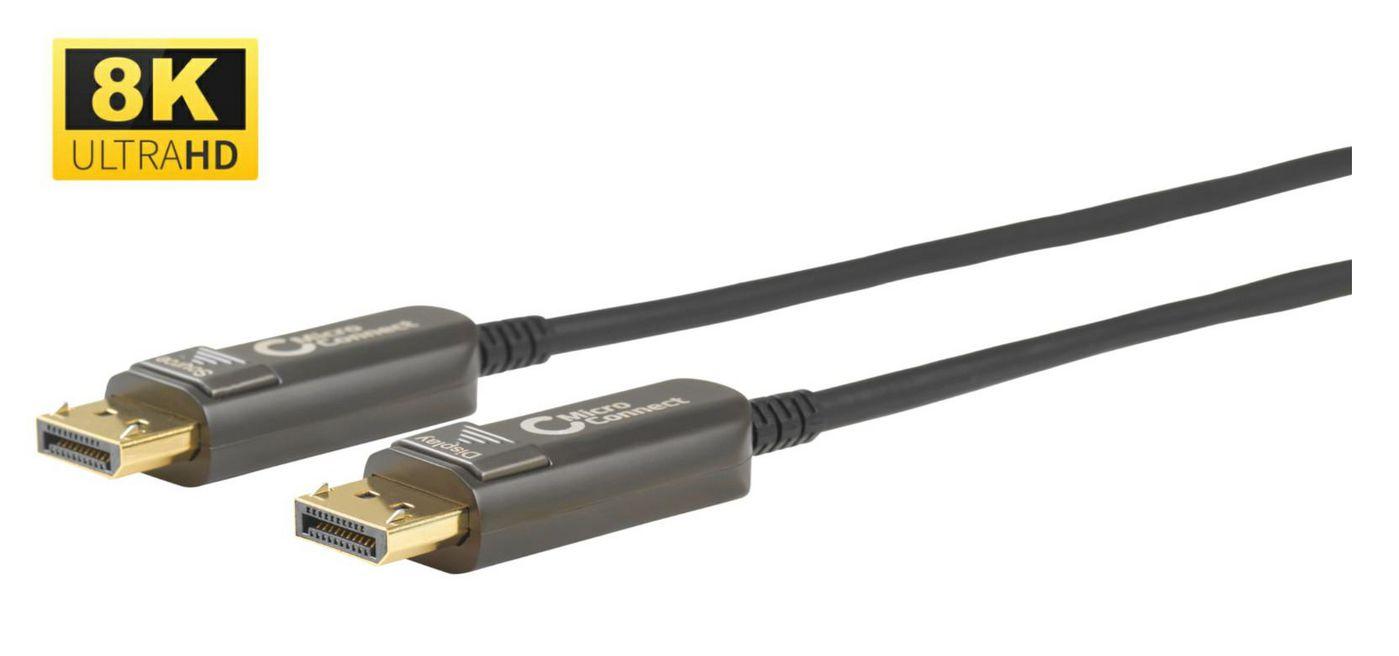 Microconnect DP-MMG-1500V1.4OP cavo DisplayPort 15 m Nero (Premium Optic DP 1.4 Cable 15m - DP 1.4 8K 60Hz,32.4Gbps - Support: