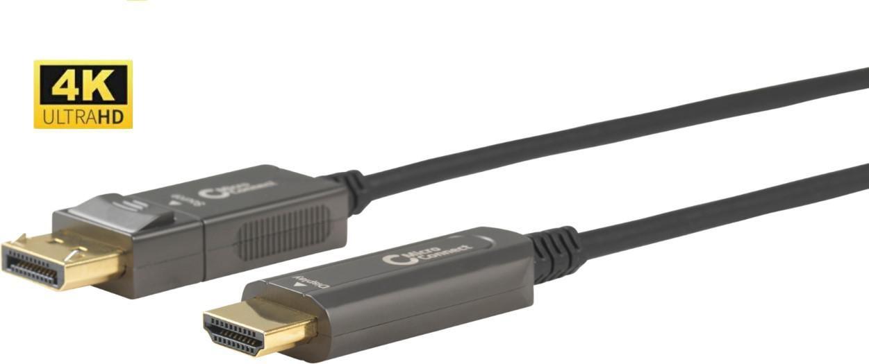 Microconnect DP-HDMI-3000V1.4OP cavo e adattatore video 30 m DisplayPort HDMI tipo A [Standard] Nero (Premium Optic DP - HDMI C