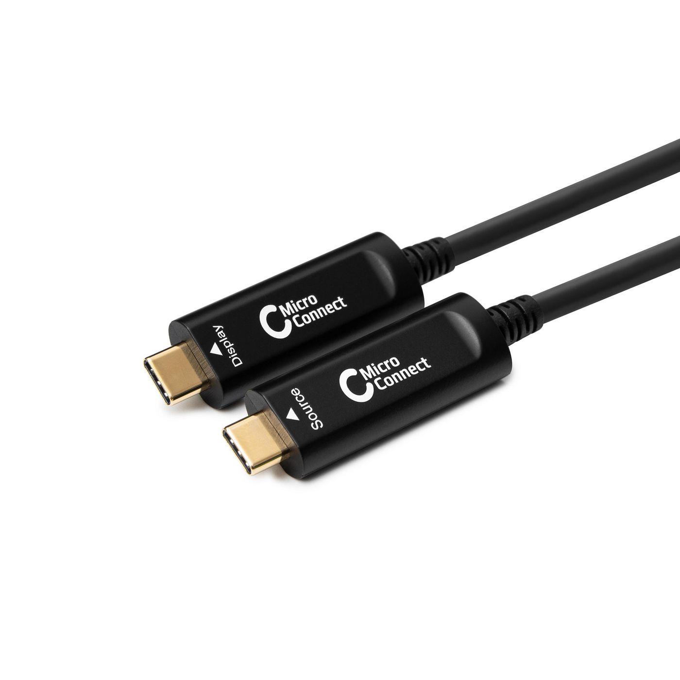 Microconnect USB3.1CC5OP cavo USB USB 3.2 Gen 2 [3.1 Gen 2] 5 m USB C Nero (Premium Optic USB-C, 5m - Supporting 4K60Hz, Only -