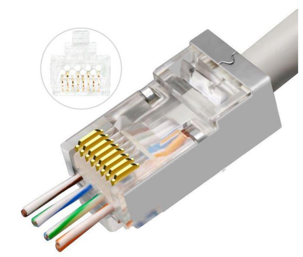 Plug RJ45 Cat 6 FTP - Easy Connect - Trasparente- Busta 50pz - Fino a AWG 24