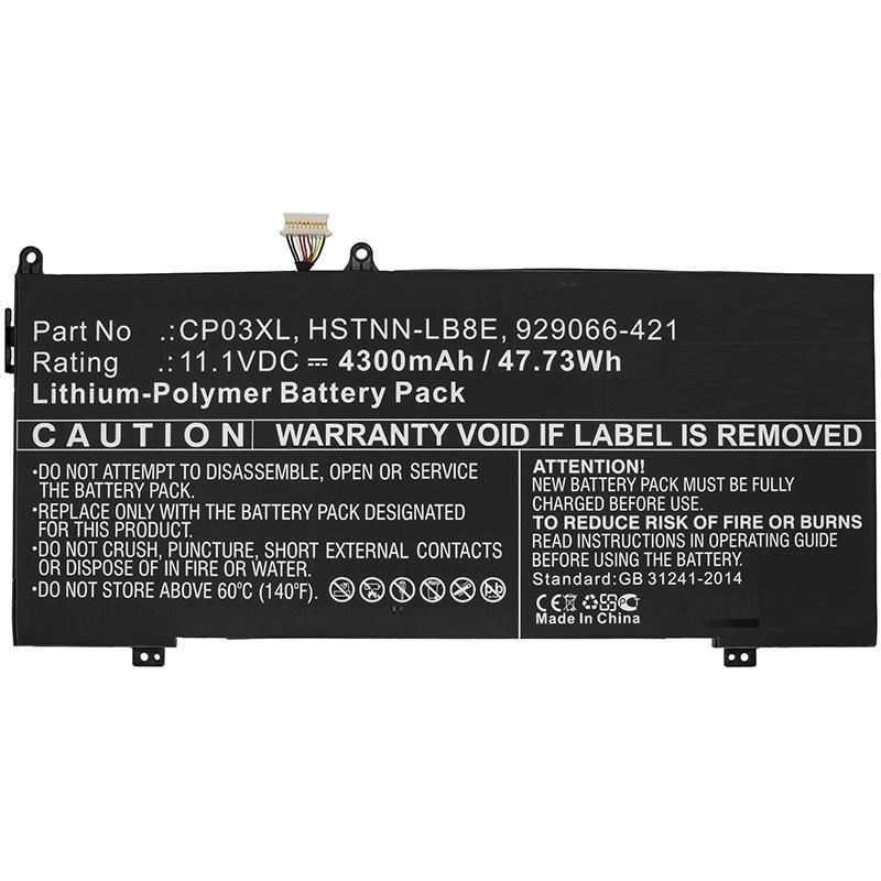 CoreParts MBXHP-BA0176 ricambio per notebook Batteria (Laptop Battery for HP 48Wh - Li-Pol 11.1V 4300mAh Black - 48Wh Li-Pol 11