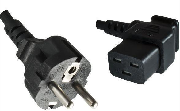 Microconnect PE0771902A cavo di alimentazione Nero 1,8 m Accoppiatore C19 (Power Cord CEE 7/7 - C19 1,8m - Schuko - C19 Angled
