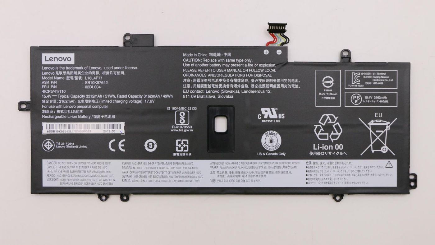 51Wh lithium-ion battery for - Lenovo ThinkPad laptops - Warranty: 6M