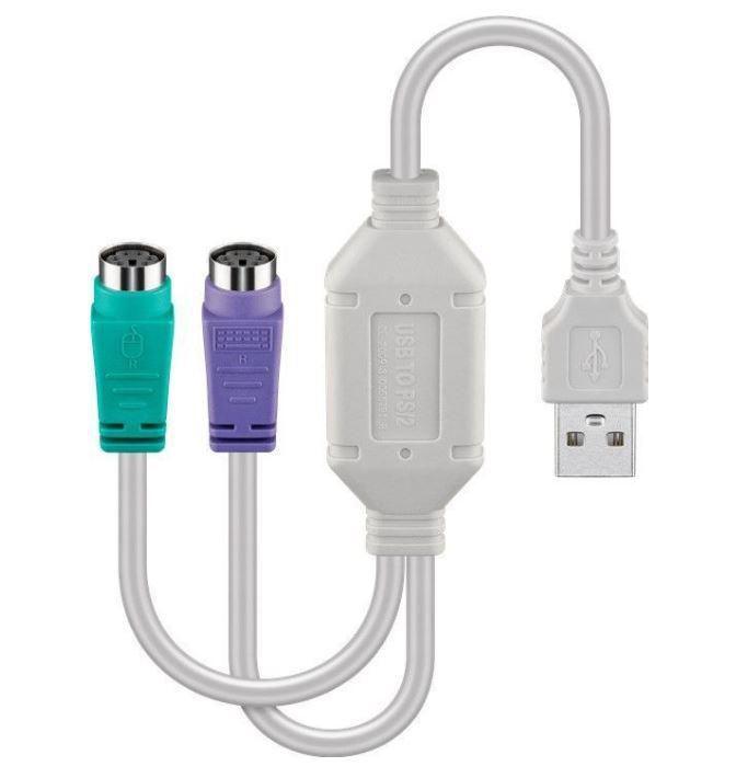 Microconnect USBA2XPS2 cavo PS/2 03 m 2x 6-p Mini-DIN USB A Bianco (USB A - Converter 2x PS/2 03m - Support W2000 XP Vista MAC