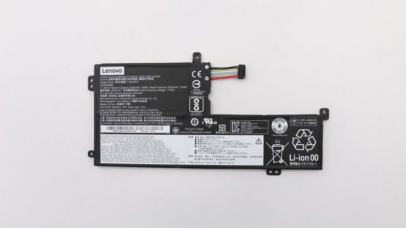 3-cell Li-ion battery 11.25V - 36Wh for Lenovo IdeaPad - Warranty: 3M
